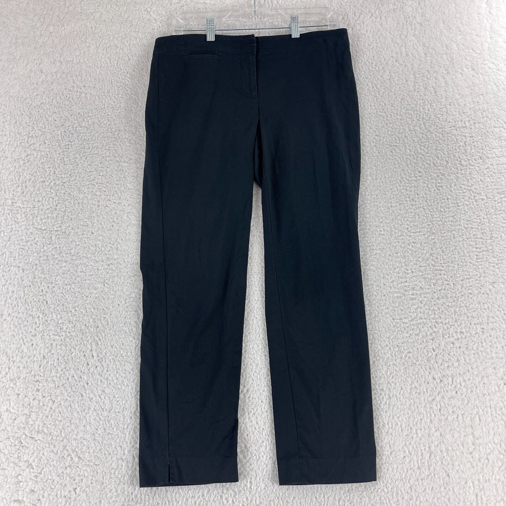J. Jill Black Straight Crop Chino Pants Womens Mid-Rise Casual Size‎ 8